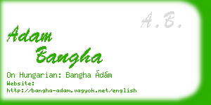adam bangha business card