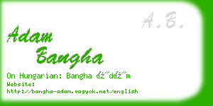 adam bangha business card